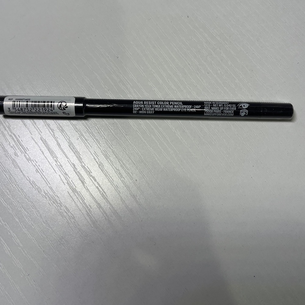 Make Up For Ever Aqua Resist Color Pencil 02 Iron Gray Waterproof Eyeliner 24H - Picture 1 of 3